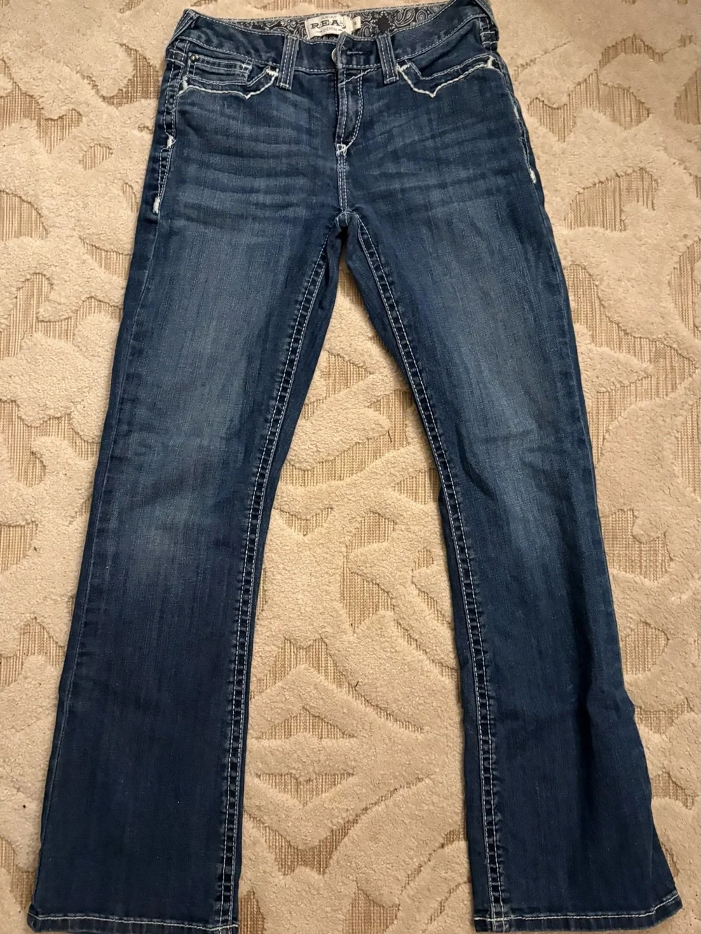 Ariat Dark Blue Flare Jeans with Subtle Fading